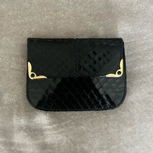 Judith Leiber Black Patent Embossed Coin Purse – Made in Italy - Never Used!